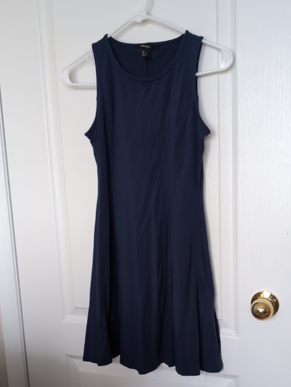 Forever 21 Navy Sleeveless Midi Swing Dress